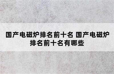 国产电磁炉排名前十名 国产电磁炉排名前十名有哪些